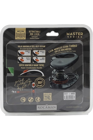 Doggie Master Large Otomatik Tasma 5 Metre Siyah