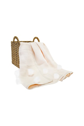 Ezh Pamuklu 4 Kat Müslin Bebek Battaniyesi 120 X 110 Cm Bej