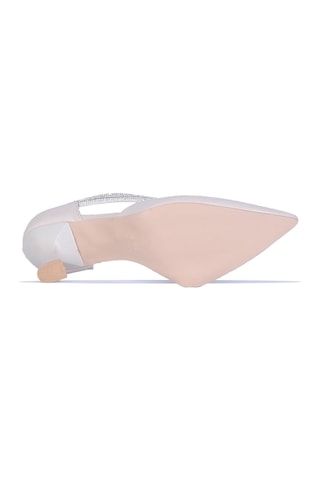 Ayakcenter By2 Ayışığı Cilt 7cm Kadın Topuklu Ayakkabı Krem