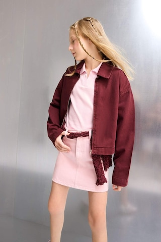 Defacto Kız Çocuk Okul Gabardin Fermuarlı Crop Ceket F7517a825aubr194 Bordo