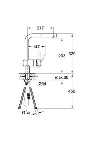 Grohe Minta 32168000 Tek Kumandalı Spiralli Eviye Bataryası