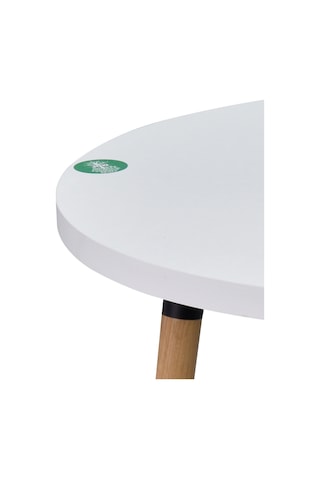 Vilinze Argos Yuvarlak Mdf Beyaz Sabit Mutfak Masası - Q90 Cm Beyaz Naturel