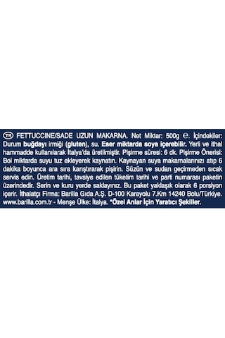 Barilla Fettuccine Fettucini Makarna 500 G