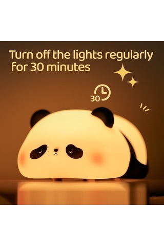 Flybuy Uyku Silikon Sevimli Panda Lambası Lambası Lamba Kontrol Karartma İçin Gece Dokunmatik Çocuklar Başucu Vd Çok Renkli
