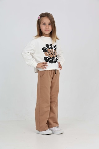 Toontoy Kız Çocuk Nice Baskılı Eşofman Takım Ekru