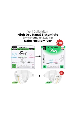 Natural Double Soft Ultra Paket Bebek Bezi 4 Numara Maxi 100 Adet