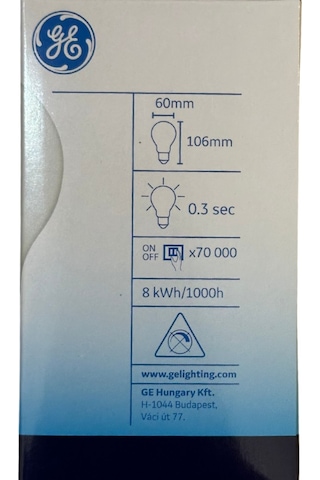 General Electric 8w 2700k Sarı Işık E27 Duylu Led Cam Ampul 10 Adet