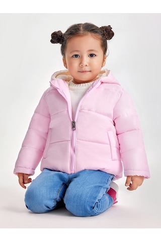 Civil Girls Civil Baby Kız Bebek Kapüşonlu Mont Şeker Pembesi Pembe