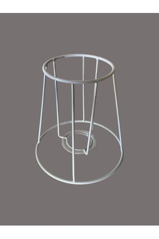 Konik Mini Abajur Teli Ve Aplik Teli, İskeleti Beyaz Statik Boyalı E27 15 Cm Metal