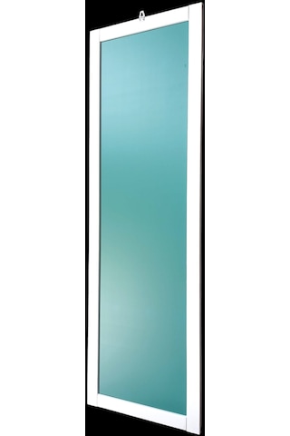 Ahşap Duvar Hol Ayna Beyaz 121x37 CM Beyaz