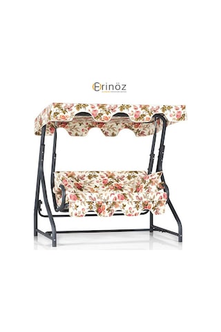 Erinöz Morus 2 Kişilik Bahçe Balkon Teras Salıncağı - İngiliz Gülü Antrasit