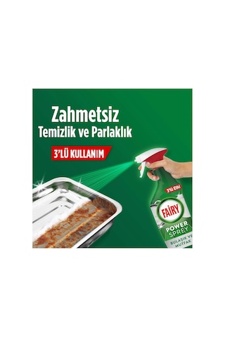 Fairy Power Sprey, 3'ü 1 Arada, Bulaşıklarınız Ve Mutfağınız Için Zahmetsiz Temizlik Ve Parlaklık, Limon Kokul