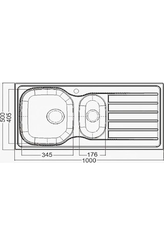Artenova Art2010-a 50-100 Ankastre Eviye 1.5 Göz Sol Damlalık Krom