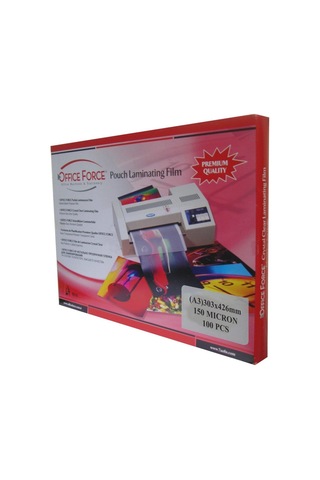 Office Force 150 Mic.a3 303x426 Parlak Laminasyon Filmi 100 Lü