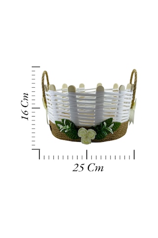 Çok Amaçlı Hasır Sepet Makyaj Organizer Takı Kutusu Banyo Komodin Üstü Düzenleyici Beyaz