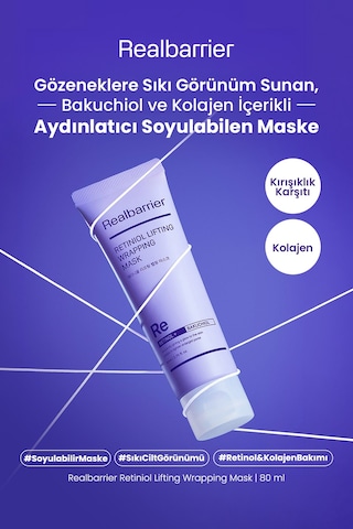 Retinol&kolajen İçeren Kırışıklık Karşıtı Soyulan Maske Realbarrıer Retiniol Lifting Wrapping Mask