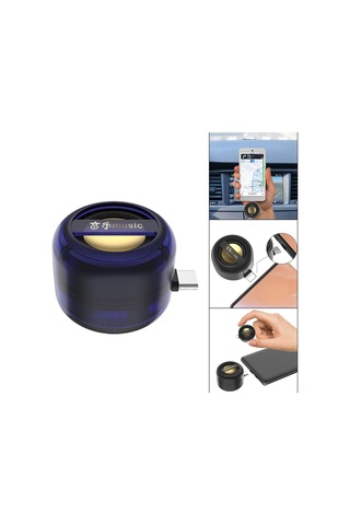 Mini Telefon Hoparlörü, Hoparlörle Şarj Edilebilir Fiş, Telefon Kompakt, Mavi, 41x41x34mm