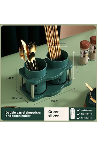 Moveevo Mutfak Taşınabilir Çubuk Ve Kaşık Depolama Rafı, Dayanıklı Malzeme, Kolay Montajlı, Yeşil-gümüş Renk, Çok Fonksiyonlu Organizatör Diğer