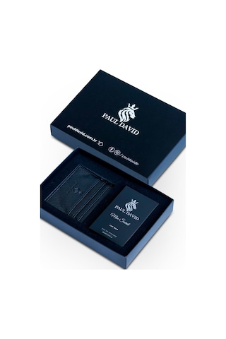 Hediyelik Set Özel Erkek Edp Parfüm Ve Siyah Deri Kartlık - E-065 Amber