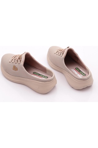 King Paolo D5109 Kadın Krakers Sabo Keten Sandalet Bej