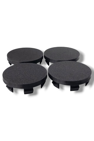4'lü Set 55 Mm Dış Çap 52 Mm İç Çap Siyah Logosuz Jant Göbeği Kapağı