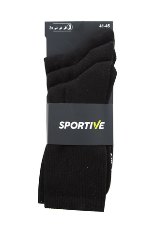 Sportive Nuvola-2 3'lü Unisex Siyah Günlük Stil Çorap 24kual19d01-syh