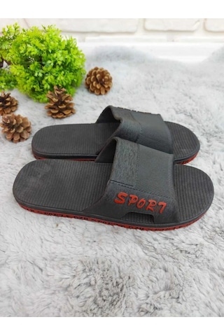Erkek Kaymaz Taban Banyo Balkon Sport Siyah-kırmızı Siyah - Kırmızı