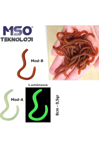 MSO Olta Balıkçılık 6 CM 4 MM Cezbedici Kokulu Solucan Yapay Yem