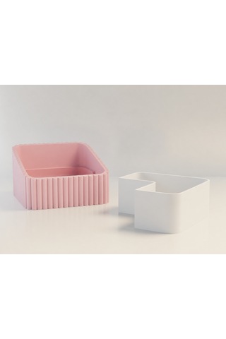 Buradabulabilirsin 3d Baskı Fıstık Kasesi - Çift Hazneli Kabuk Ayırıcı Sunum Kasesi - Pembe Beyaz Bbz Pembe - Beyaz