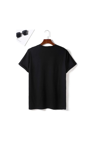 Erkek Siyah Oversize Nasa Uzay Baskılı T-shirt Siyah-68388