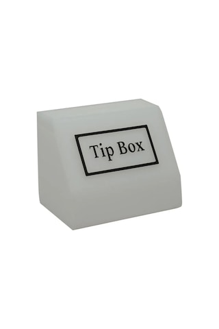 Karlobi - Pleksi Tip Box Bahşiş Kutusu Buz Beyaz 20x13x12 Cm