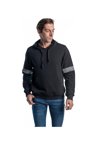 Şensel, Reflektörlü Kapüşonlu Sweatshirt, Siyah -107E950- Cepli
