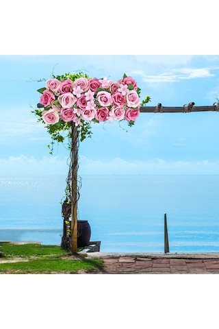 Suntek Çiçekler Duvar Panelleri Ziyafet Centerpeice Pembe-gül