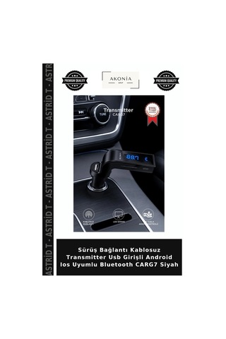 Sürüş Bağlantı Kablosuz Transmitter Usb Girişli Android Ios Uyumlu Bluetooth Carg7 Siyah