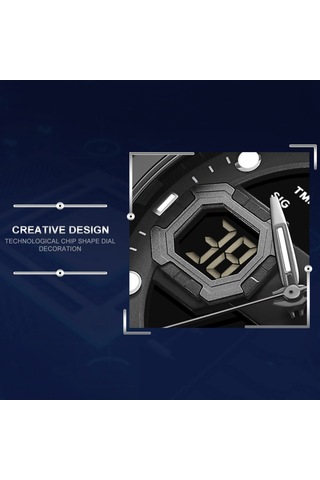 Erkek Saat İş Çok Fonksiyonlu Su Geçirmez Saatler Kuvars Saat Siyah&gri Diğer