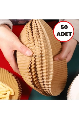50 Adet Airfryer Pişirme Kağıdı Hava Fritözü Yuvarlak
