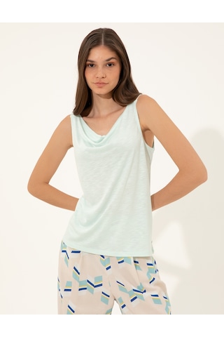 Pierre Cardin Kadın Aqua Tişört 50246191-vr007 Mavi