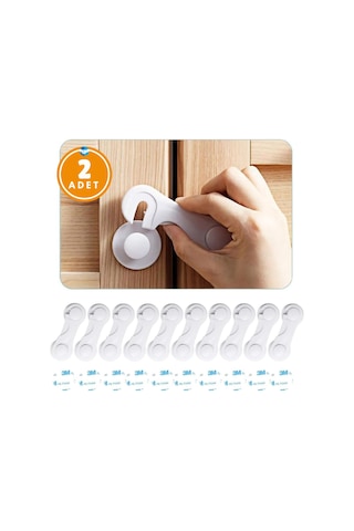 2 Adet Montajsiz Çift Kapaklı Dolap Kilidi Bebek Koruyucu Ve Kilit Bebek Güvenlik Kiti Çok Renkli