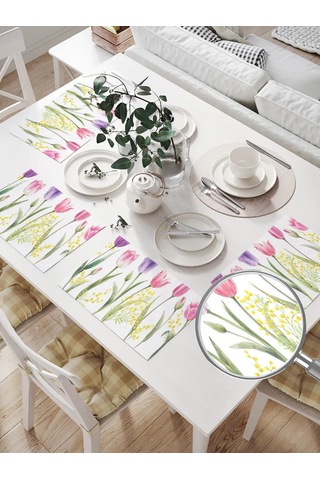 Joyarty Masa Peçeteleri "bahar Çiçekleri" 32x46 293229384 Beyaz