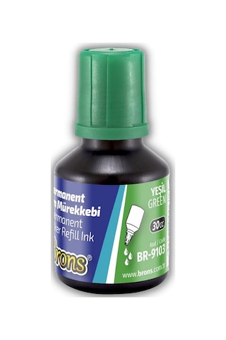 Markör Permanent Kalem Mürekkebi Yeşil 30 ml 1 Adet Brons Koli Çuval Kalemi Mürekkebi 1 Adet