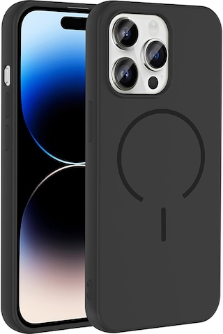Apple Uyumlu iPhone 14 Pro Max Kılıf M-safe Şarj Özellikli Zore Meta Kapak Siyah