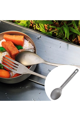 Homyl Titanyum Kamp Seyahat Açık Piknik Sofra Kaşık Çatal Kaşık