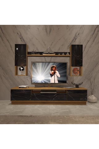 Decoraktiv Trio 5das Mdf Tv Ünitesi Tv Sehpası Pera - Siyah Mermer