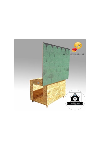 Kedigram Kedi Kulübesi Mama İstasyonu Kabı + Kedi Evi