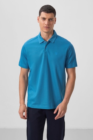 Tommylife Tommy Life Saks Basic Göğüs Logolu Standart Kalıp Triko Polo Yaka Erkek T-shirt - 87768 Saks