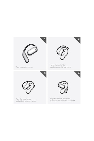 Ultra Açık Kulak Kulaklık Kablosuz Bluetooth - Açık Hava Ergonomik Fit Kemik İletim Kulakiçi Kulaklıklar, Su Ge