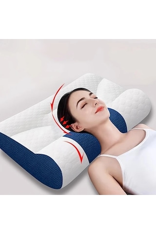 Trendooze Üçüncü Nesil Mavi Boyun Yastığı, Uyku Destekli Servikal Yastık Diğer