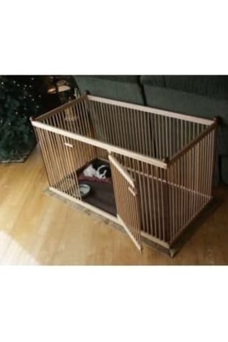 60 Cm X 1 Metre Ahşap Köpek Çiti Sık Aralık Kapısı Yan Taraftadır.