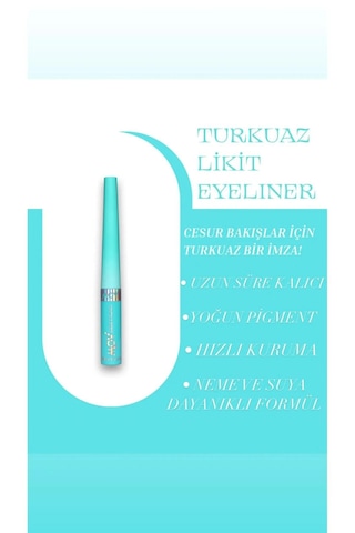 Mov Likit Eyeliner Turkuaz 3,5 G Parlak Turkuaz, Suya & Tere Dayanıklı Turkuaz