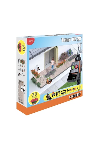 Claber 90763 Timer Kit 20 Pratico Damlama Hortumlu Zamanlayıcı Set